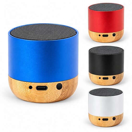 3W Bluetooth® skaļrunis no pārstrādāta alumīnija un bambusa