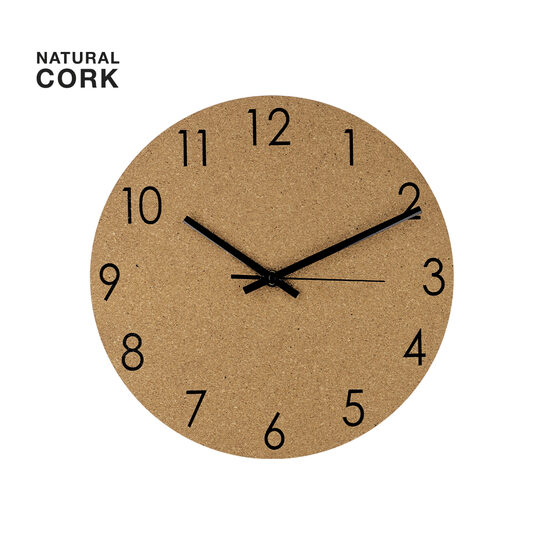 Sienas pulkstenis no dabīga korķa ar apdruku