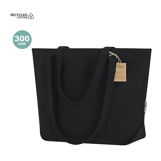 Izturīga soma no pārstrādātas kokvilnas ar ārējo kabatu – 300 g/m²