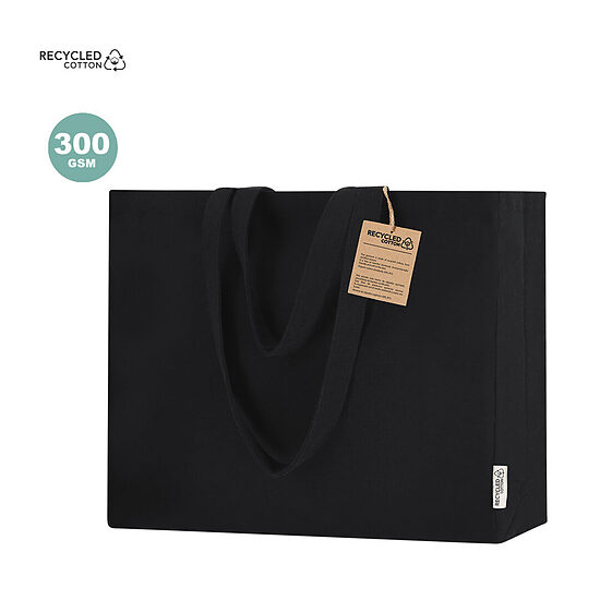 Izturīga soma no pārstrādātas kokvilnas ar sānu ieloci – 300 g/m²