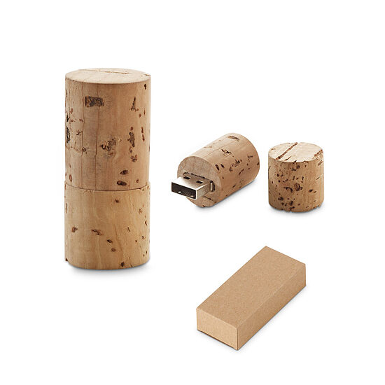 2 GB korķa USB zibatmiņa oriģinālā korķa formas dizainā