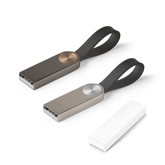 2 GB metāla USB zibatmiņa ar silikona elementu