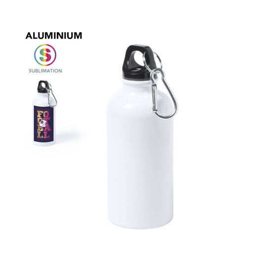 Sublimācijas alumīnija pudele ar karabīni – 400 ml