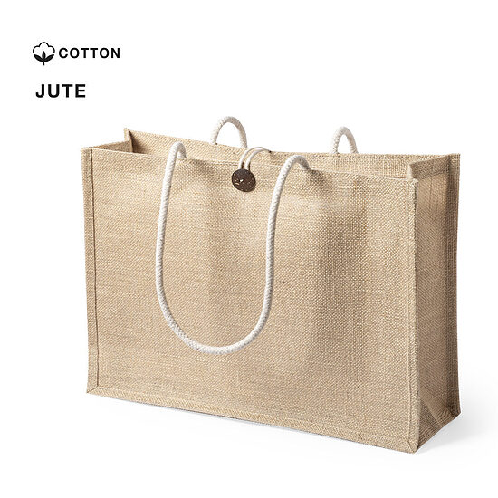 Nature line soma no laminētas džutas ar koka pogas aizdari - 320 g/m²