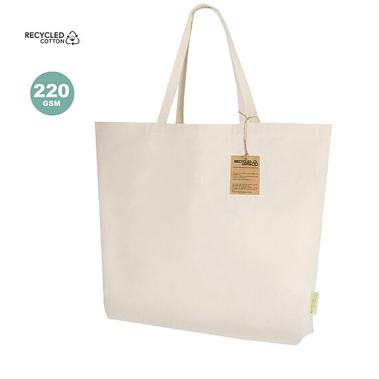 Pārstrādātas kokvilnas maisiņš ar sānu ieloci – 220 g/m²