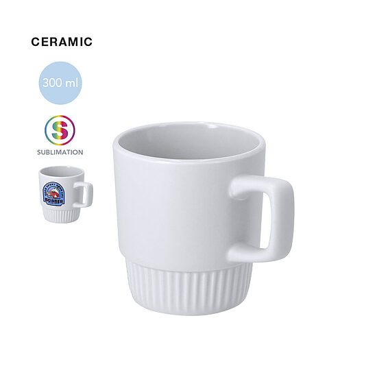 Keramikas krūze ar konisku pamatni sublimācijai - 300 ml 