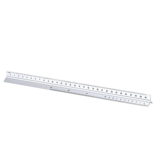 Trīsstūrveida alumīnija mērlīnija 30 cm