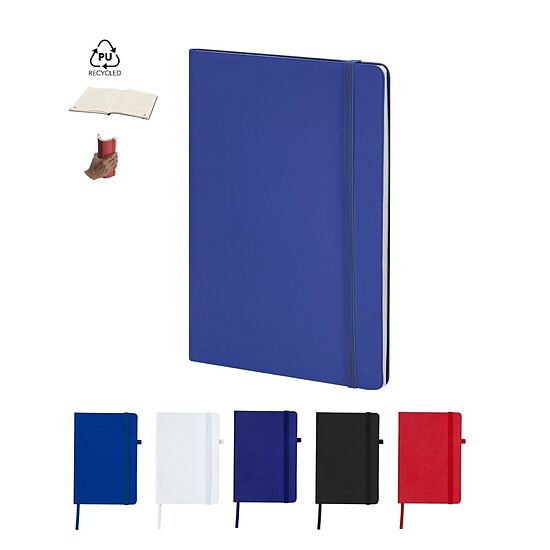 A5 piezīmju bloks ar elastīgiem vākiem no mīksta pārstrādāta PU materiāla