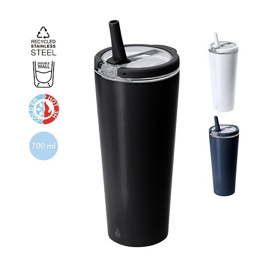 Dubultsienu termokrūze no pārstrādāta nerūsējošā tērauda – 700 ml