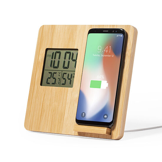 Nature line laikapstākļu stacija ar 10W bezvadu lādētāju no bambusa
