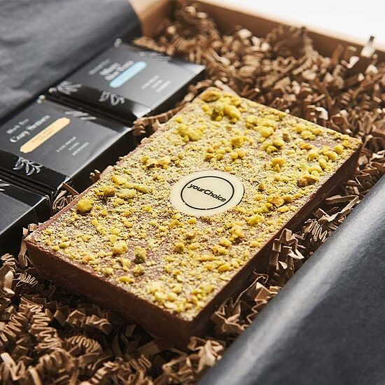 Dāvanu komplekts ar Dubaijas stila šokolādi un 3 ZEN tējām