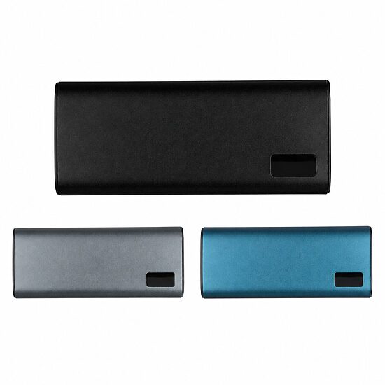 10 000 mAh ārējā uzlādes baterija no pārstrādāta alumīnija ar hroma apdari