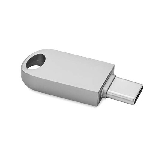 Mini USB-C zibatmiņa no cinka sakausējuma ar personalizāciju 16 GB