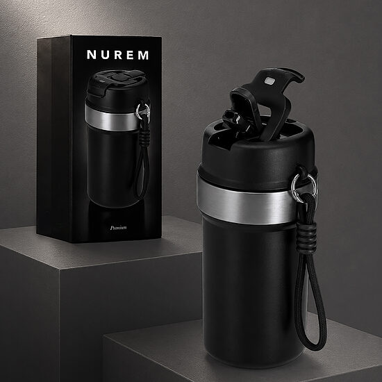 NUREM 490 ml premium termokrūze ar diviem dzeršanas veidiem