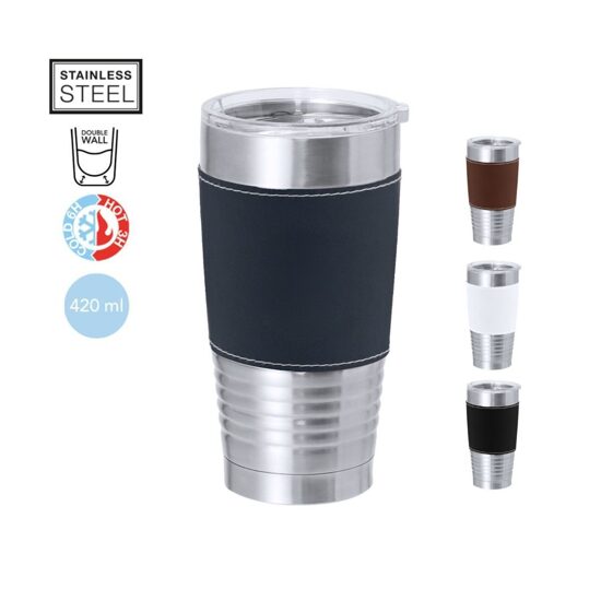Termokrūze ar PU apvalku – 420 ml