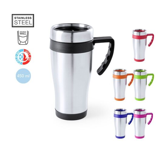 Termokrūze ar spilgtiem rokturiem – 450 ml