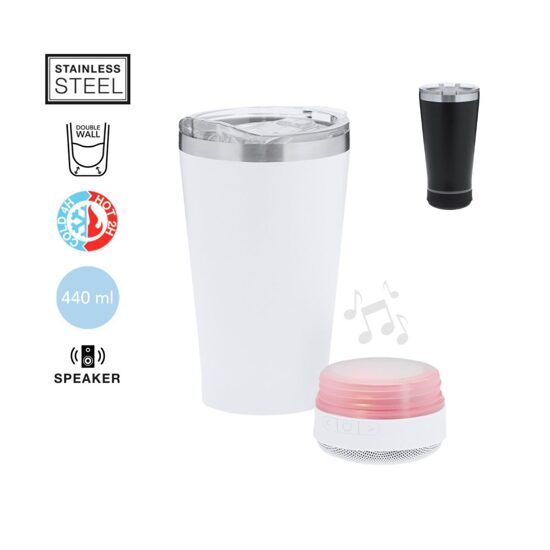 Termokrūze ar Bluetooth skaļruni un LED apgaismojumu – 440 ml