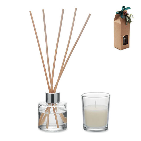 Vaniļas aromāta difuzora un sveces dāvanu komplekts
