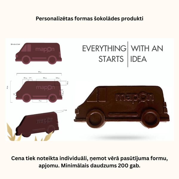 Personalizētas formas šokolādes prezentreklāmai